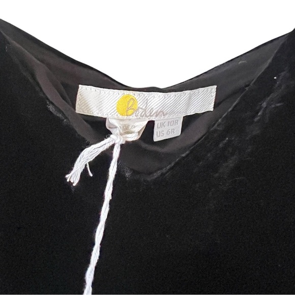 BODEN NEW Velvet Black Slip Midi Dress - Picture 5 of 8